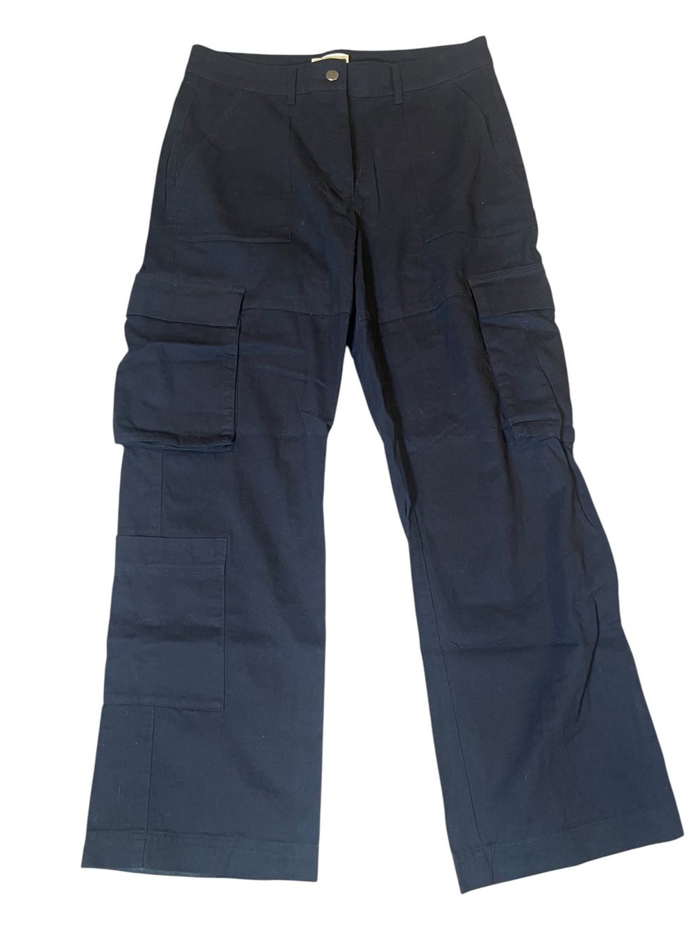 H&M Black High Rise Wide Leg Cargo Pants Women's Size 10